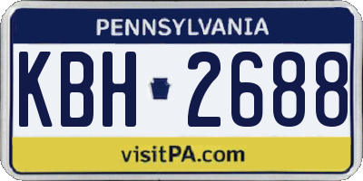 PA license plate KBH2688