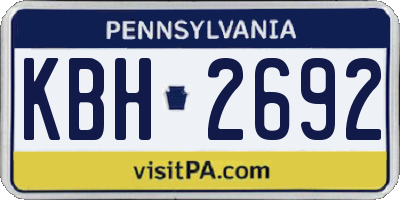 PA license plate KBH2692