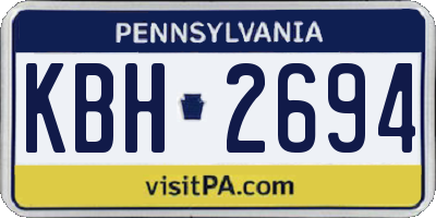 PA license plate KBH2694