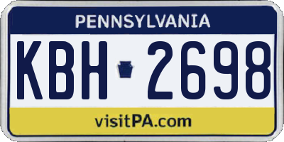 PA license plate KBH2698