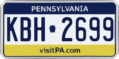 PA license plate KBH2699