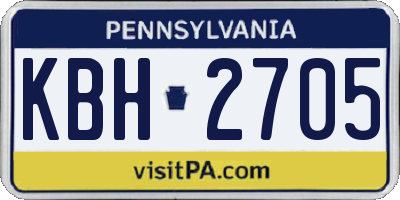 PA license plate KBH2705