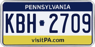 PA license plate KBH2709
