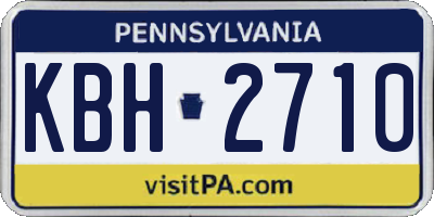PA license plate KBH2710
