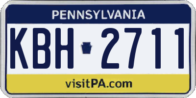 PA license plate KBH2711