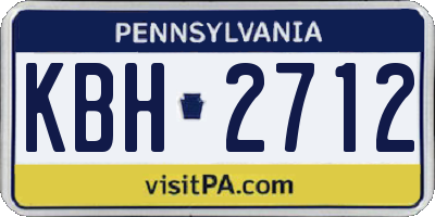 PA license plate KBH2712