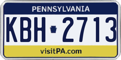 PA license plate KBH2713