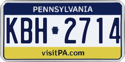 PA license plate KBH2714