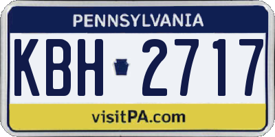 PA license plate KBH2717
