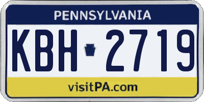 PA license plate KBH2719