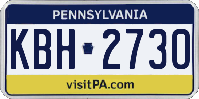 PA license plate KBH2730