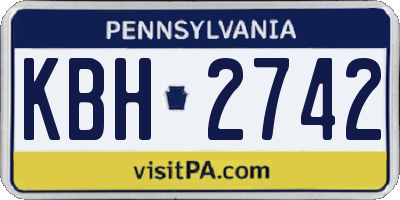 PA license plate KBH2742