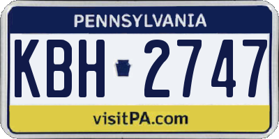 PA license plate KBH2747
