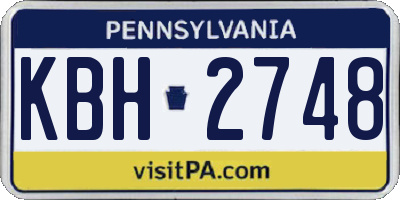 PA license plate KBH2748