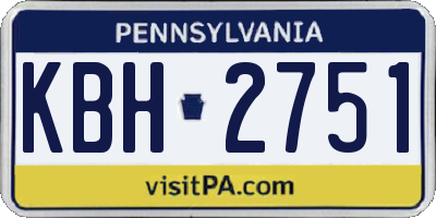 PA license plate KBH2751