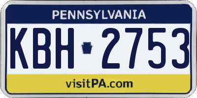 PA license plate KBH2753
