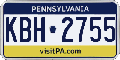 PA license plate KBH2755