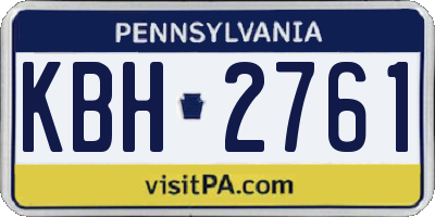 PA license plate KBH2761
