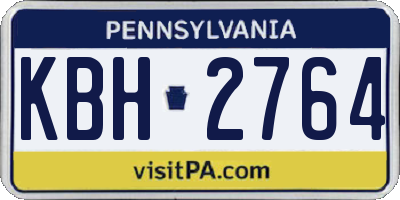 PA license plate KBH2764