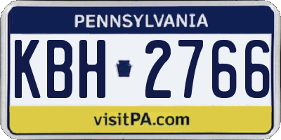 PA license plate KBH2766