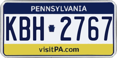 PA license plate KBH2767