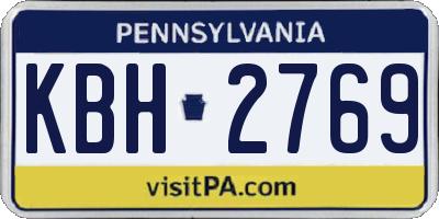 PA license plate KBH2769