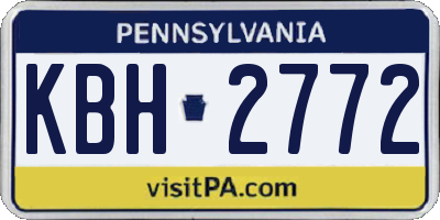 PA license plate KBH2772