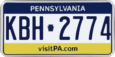 PA license plate KBH2774