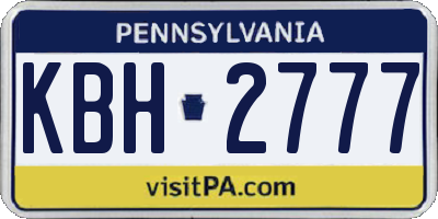 PA license plate KBH2777
