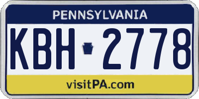 PA license plate KBH2778