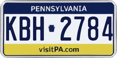 PA license plate KBH2784