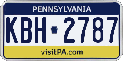 PA license plate KBH2787