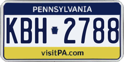 PA license plate KBH2788