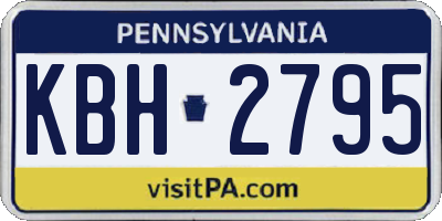 PA license plate KBH2795