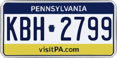 PA license plate KBH2799