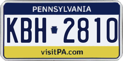 PA license plate KBH2810