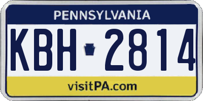 PA license plate KBH2814