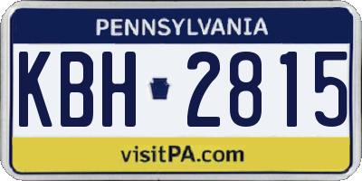 PA license plate KBH2815