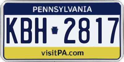 PA license plate KBH2817