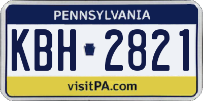 PA license plate KBH2821