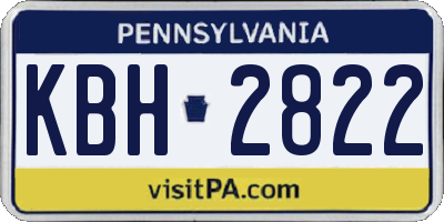 PA license plate KBH2822
