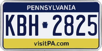 PA license plate KBH2825