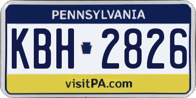 PA license plate KBH2826