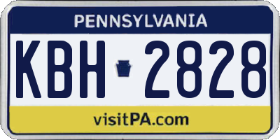PA license plate KBH2828