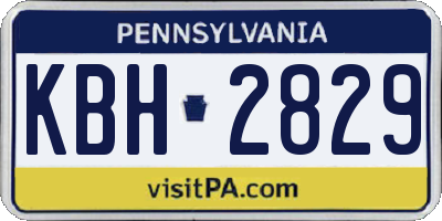 PA license plate KBH2829