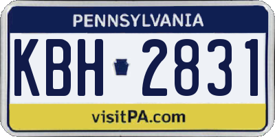 PA license plate KBH2831