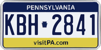 PA license plate KBH2841