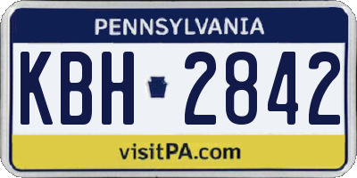 PA license plate KBH2842
