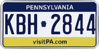 PA license plate KBH2844
