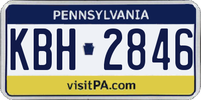 PA license plate KBH2846